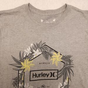 Hurley Casual Crew Neck Short Sleeve Graphic T Shirt Mens Size Small S Gray